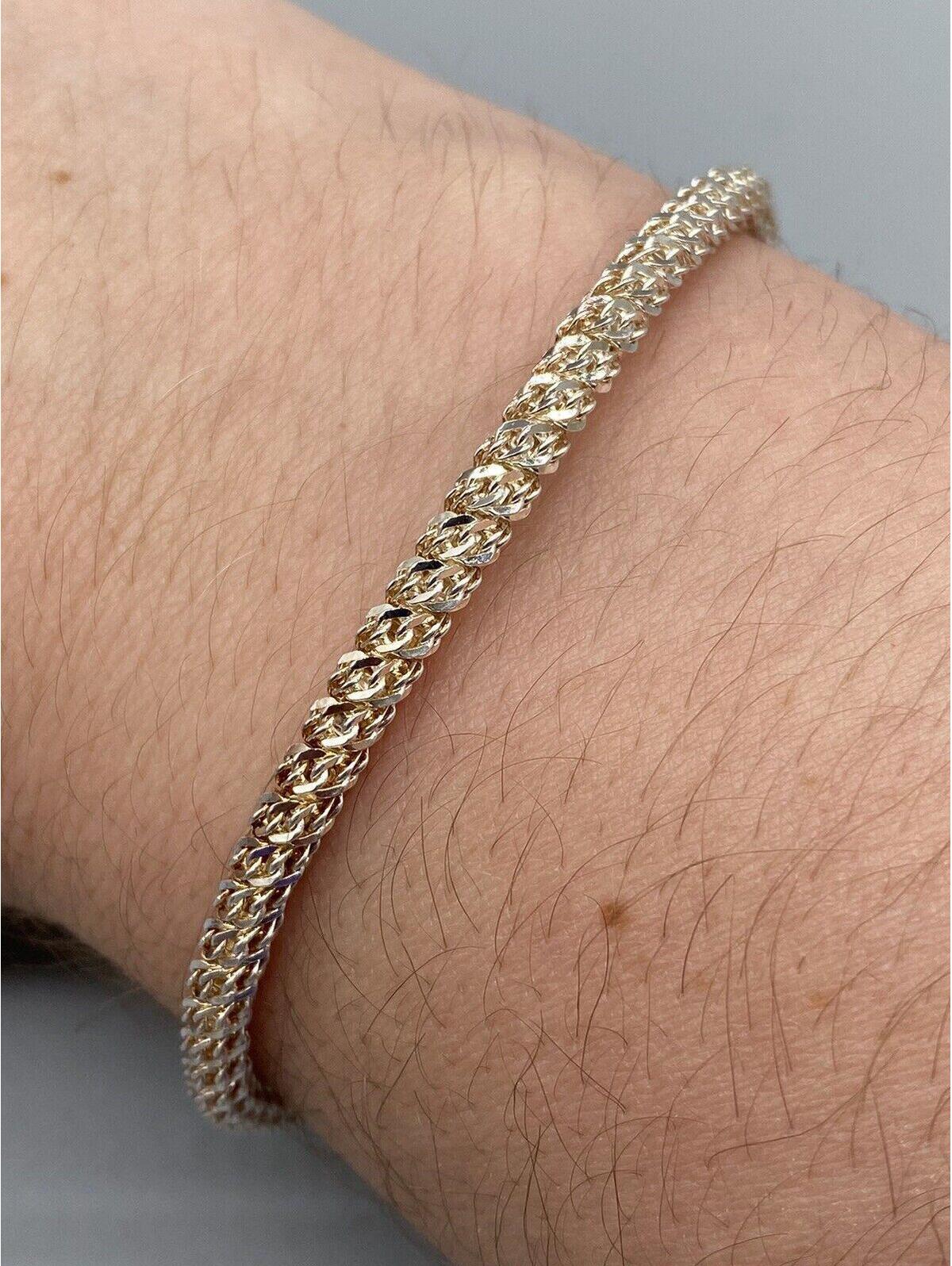 Ibb Signed 925 Sterling Silver Unique Wrapped Curb Chain Bracelet